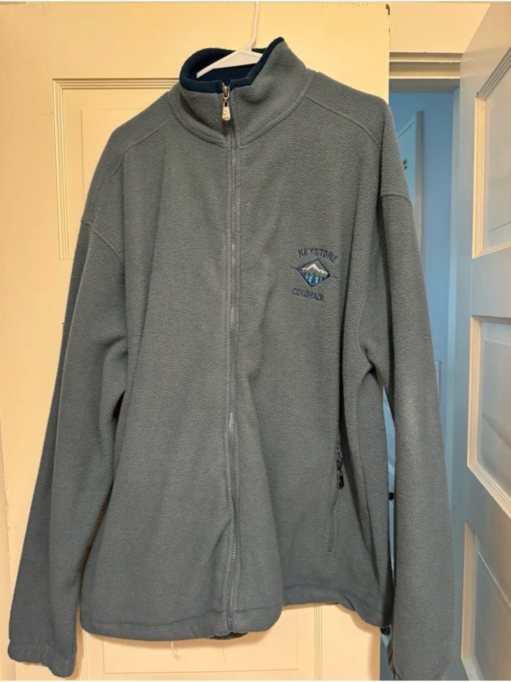 Men's Gray Full‑Zip Fleece Jacket